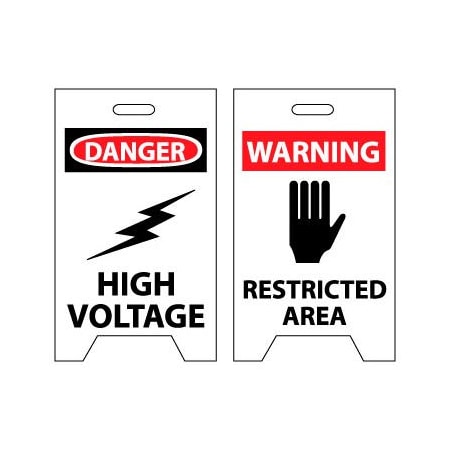 National Marker Co Floor Sign - Danger High Voltage Warning Restricted Area FS9